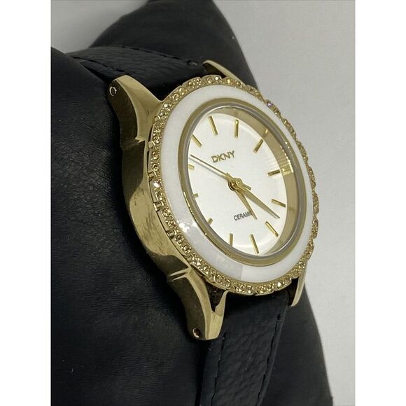 DKNY NY8829 Women\'s Black Leather Strap Anaolog Dial Quartz Genuine Watch EY421 main image 12